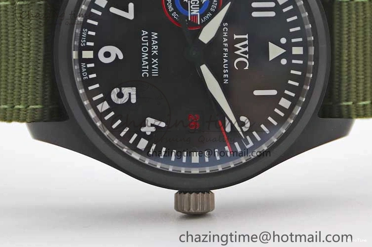 MIROTIME 0304 Packable Mark XVIII ‘TOPGUN SFTI’ Ceramic M+F Best Edition Black Dial on Green Nylon Strap 7048